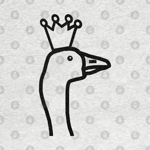 Portrait of a Cute Goose Wearing a Crown Outline by ellenhenryart